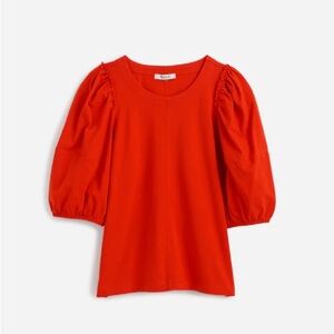 NWT Bright Red puff sleeve tee size xs